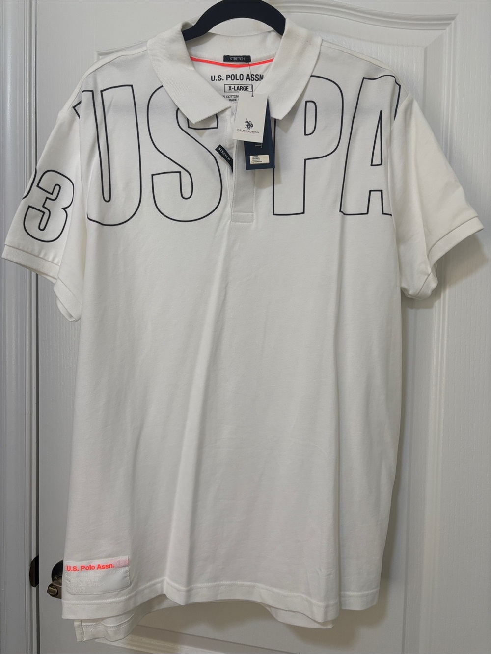 U.S. Polo Assn. Men's White Graphic Polo Shirt